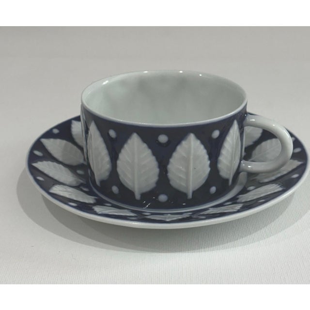 Navy Blue Castro Sargadelos F-73 Six Tea Cup and Saucer Set - 12 Pieces For Sale - Image 8 of 11