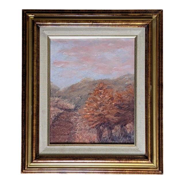 Original Autumn "Changing of the Leaves" Fauvist Landscape Pastel Drawing Framed For Sale