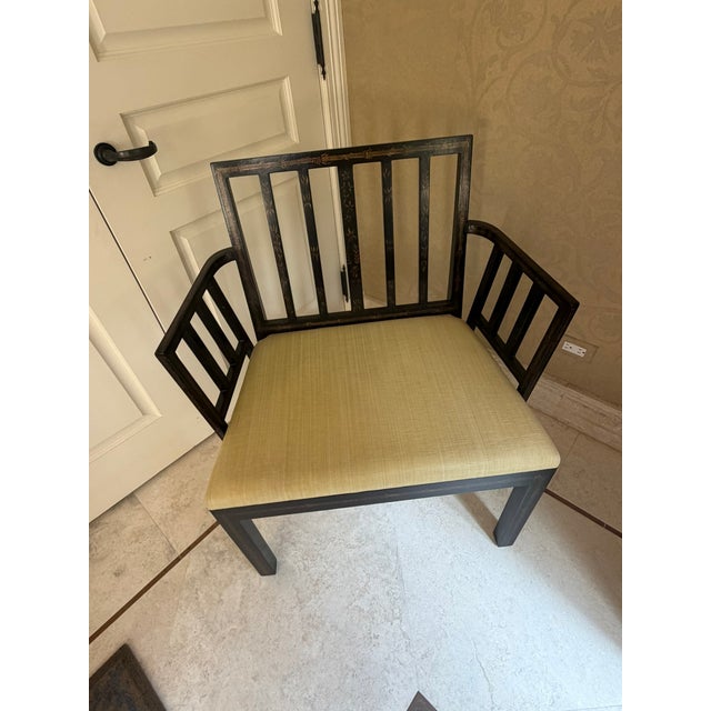 Wood Rose Tarlow Melrose House Hand‑Painted Accent Chair – Carved Frame & Artisan Detailing For Sale - Image 7 of 8