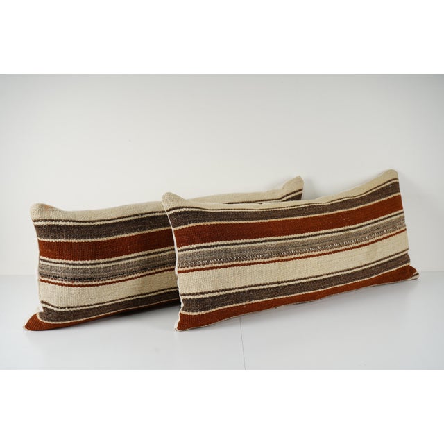 Mid-Century Modern Kilim Bedding Cushion Cover - A Pair For Sale - Image 3 of 6