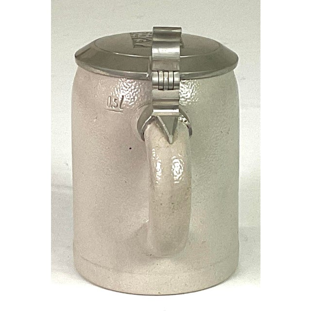 1970s 1970s Hackerbrau Munchen-Germany-Stoneware and Pewter Lid-1/2 Liter Stain For Sale - Image 5 of 7