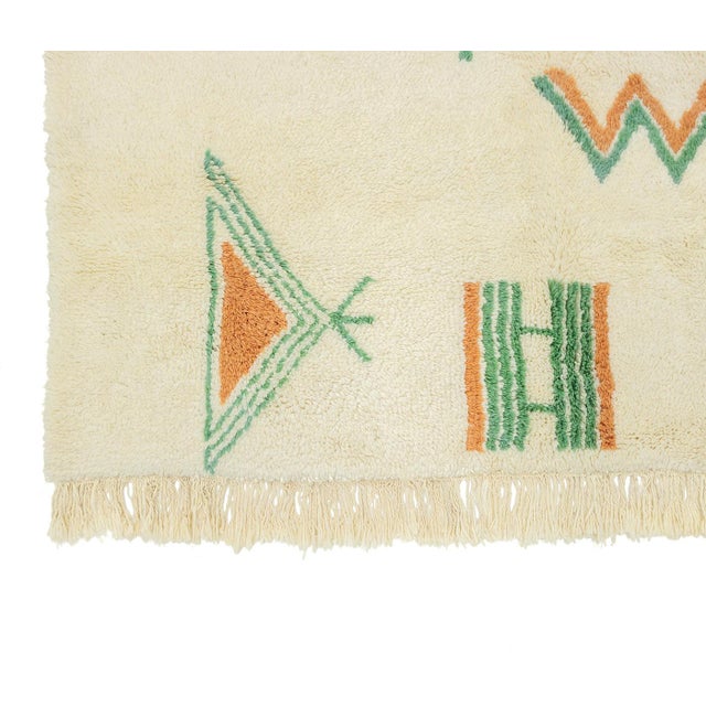 Berber Hand-Knotted Moroccan Wool Rug | 9'4" X 6'8" | One of a Kind For Sale - Image 12 of 13