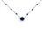 Contemporary Sterling Silver Created Sapphire Bead Chain Necklace 18 Inch For Sale - Image 3 of 4