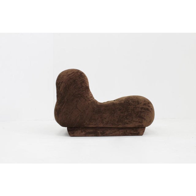 Textile Vintage Italian Brown Armchair, 1970s For Sale - Image 7 of 8