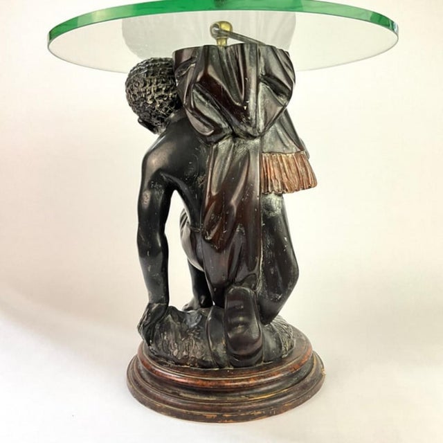 Wood Pair of Mid-Century Modern Wood Carved Venetian Blackamoor Pedestal/Stands For Sale - Image 7 of 17