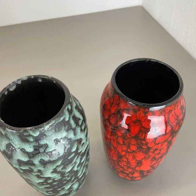 Super Color Crusty Fat Lava Vases from Scheurich, Germany, 1970s, Set of 2 For Sale - Image 13 of 18