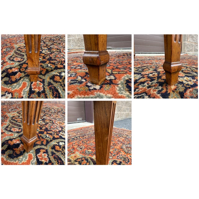 1960s Henredon French Louis XVI Golden Walnut Side Table With Fluted Drawer For Sale - Image 12 of 12