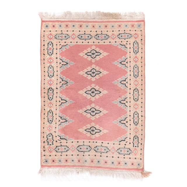 Rust Bukhara Pakistan Area Rug For Sale - Image 4 of 4