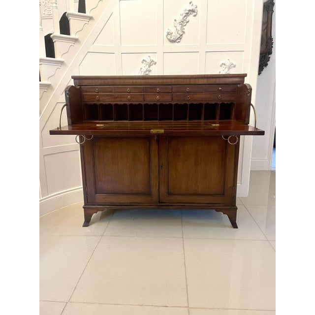 Antique George III Mahogany Secretaire Desk, 1800 For Sale - Image 4 of 18