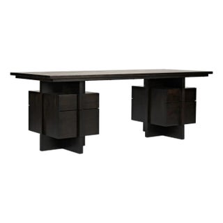 Bridge Desk, Ebony Walnut For Sale