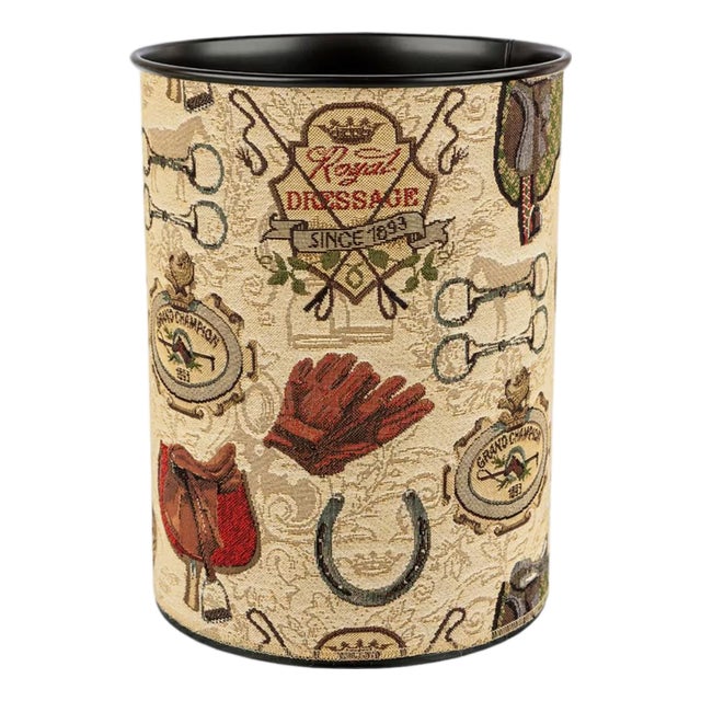 Royal Dressage Tapestry Waste Bin For Sale