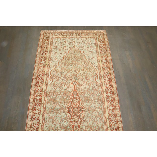 Persian Antique Persian Wide Senneh Runner - 3'5" x 17' For Sale - Image 3 of 7
