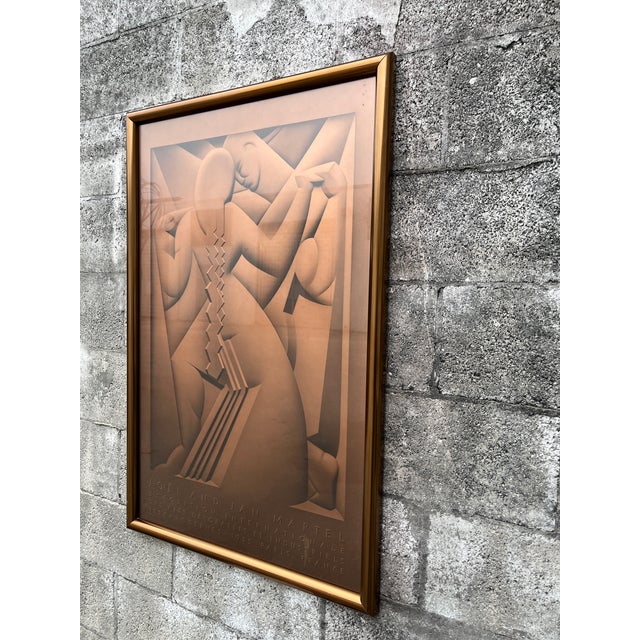 1970s An & Joël Martel 1925 Paris International Exhibition of the Decorative Arts and Industries Framed Art Deco Poster. For Sale - Image 5 of 16