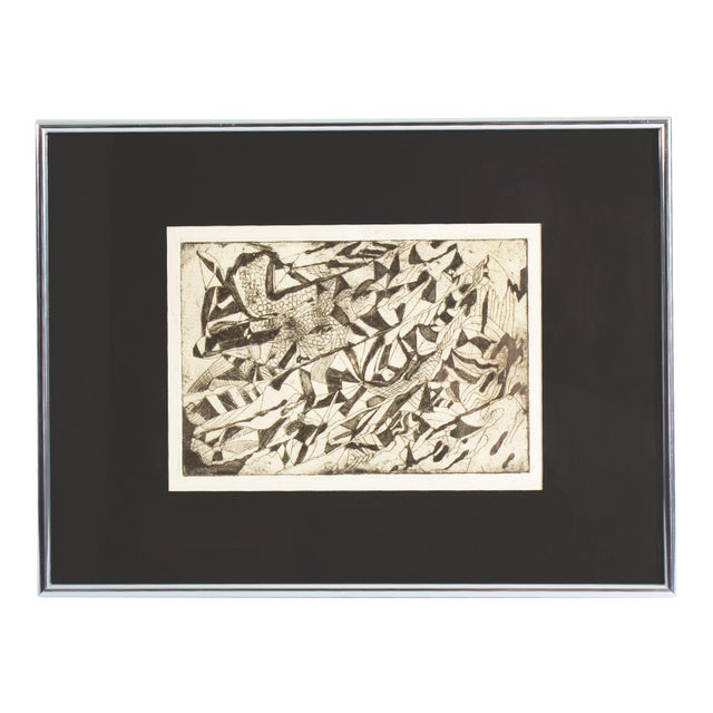 “Flight” Abstract Etching by Mae Alice Engron For Sale