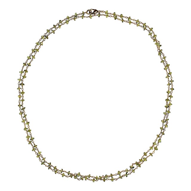 Ajd 42 Inch Peridot Rondels in Goldy Chain Great Gift For Sale