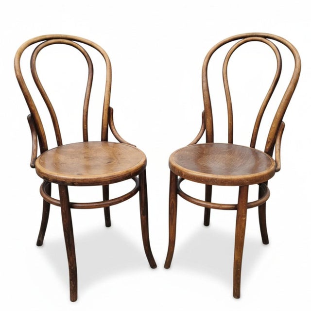 Wood Bentwood Chairs attributed to Thonet (Fischel), 1920s, Set of 2 For Sale - Image 7 of 7