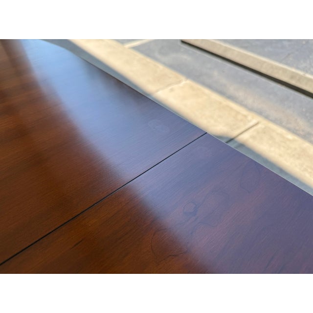 Late 20th Century 7 Piece Henkel Harris Solid Cherry Dining Set With 3 Leaves For Sale - Image 17 of 18