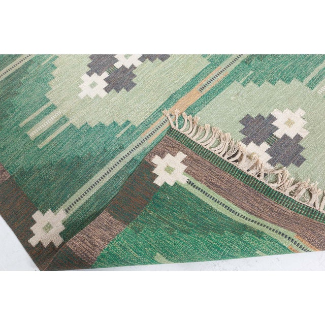 Doris Leslie Blau Vintage Swedish Flat Weave Rug by Ingegerd Silow For Sale - Image 9 of 9
