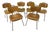 Set of Six Vintage Molded Plywood and Metal Chairs For Sale