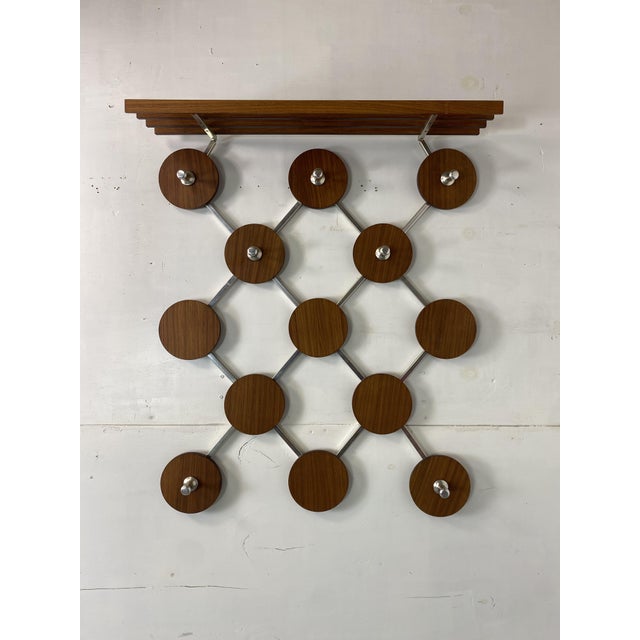 Vintage ScandinavianTeak and Metal Coat Rack, 1960s For Sale - Image 9 of 11