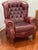 Animal Skin Vintage Pair of Oxblood Tufted Leather Writers Recliner Armchairs For Sale - Image 7 of 10
