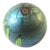 Orient & Flume Signed Spider Art Glass Paperweight 1979 Iridescent Blue For Sale