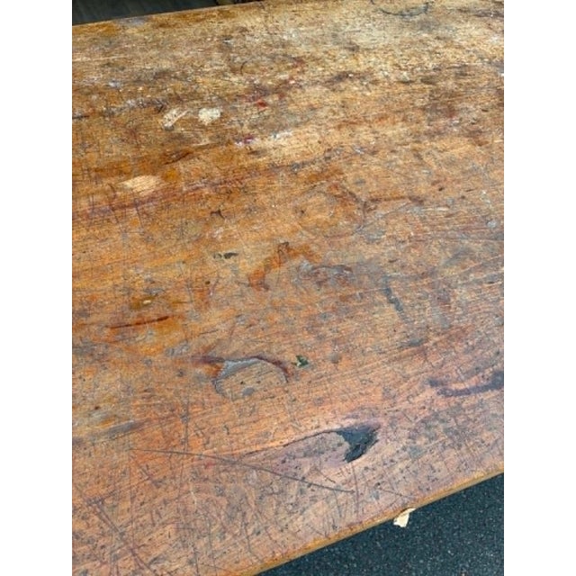 Wood Vintage Drapers Table, 1920s For Sale - Image 7 of 14