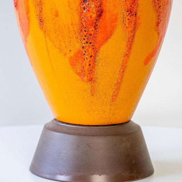 Vulcanic Glazed Ceramic Table Lamp by R. Houben, 1970 For Sale - Image 4 of 9