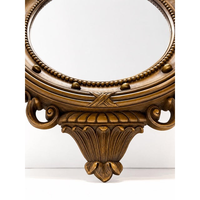 American Vintage Americana Federal Style Eagle Convex Resin Wall Mirror Colonial Decor For Sale - Image 3 of 7
