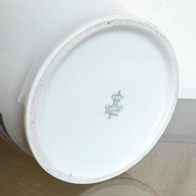 Vintage Chinoiserie Hand Painted Porcelain Bavaria Vase For Sale In Miami - Image 6 of 6