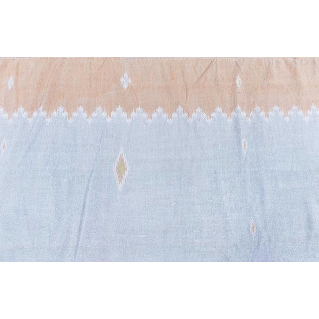Doris Leslie Blau Mid-Century Indian Dhurrie Cream Flatweave Cotton Rug For Sale - Image 9 of 10