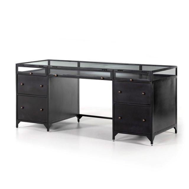 2020s Four Hands Shadow Box Executive Desk - Black For Sale - Image 5 of 12