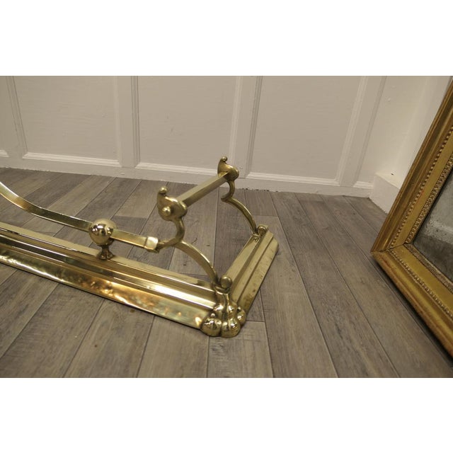 Large Art Nouveau Victorian Brass Fender, 1880s For Sale - Image 6 of 8