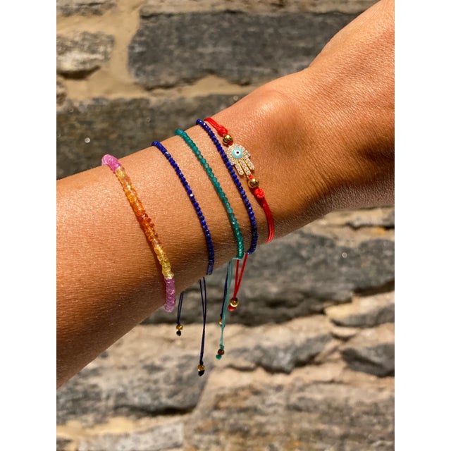 Contemporary Blue Sapphire String Bracelet For Sale - Image 3 of 6