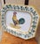 Shabby Chic Vintage Large Rectangular Italian Deruta Style Rooster Platter For Sale - Image 3 of 12