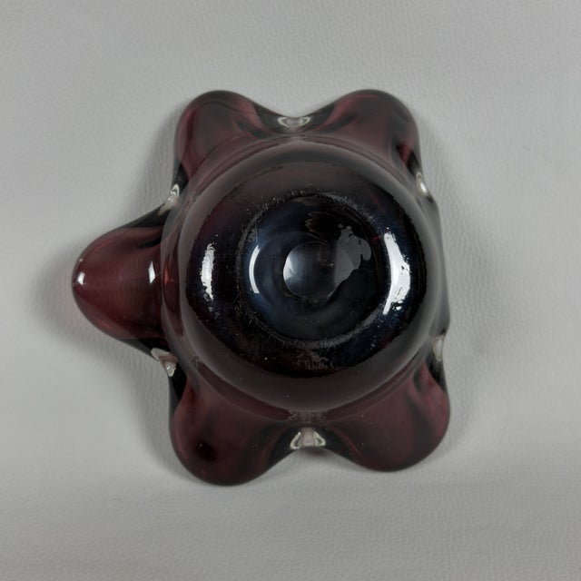 Glass Modernist Bordeaux Murano Glass Centerpiece, 1970s For Sale - Image 7 of 10