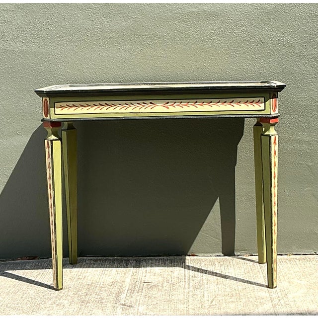 Vintage 1992 Hand Painted Swan Console Table For Sale - Image 9 of 14