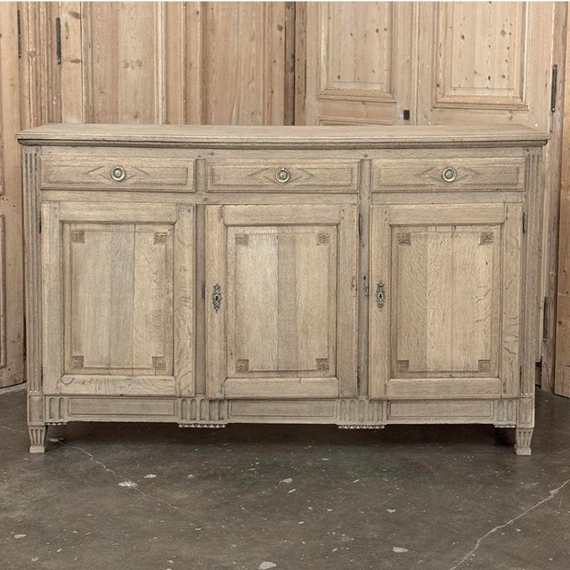 Wood 18th Century French Louis XVI Period Stripped Oak Buffet For Sale - Image 7 of 18