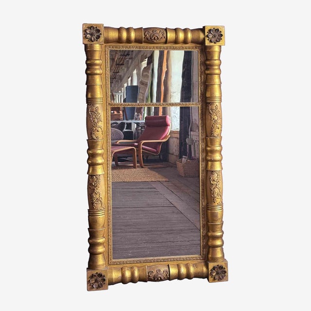 Wood Antique Giltwood Federal Era Mirror For Sale - Image 7 of 8