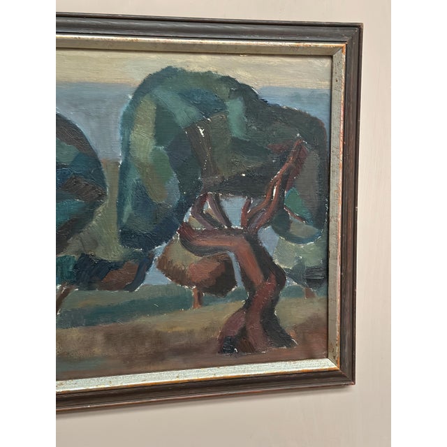 Britta Krüger, Large Landscape with Trees, 1960s, Oil on Canvas, Framed For Sale - Image 5 of 18