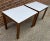 Lane (Alta Vista, Ca) Parsons Style Side/ Set of Wood and White Laminate Accent Tables. What a wonderful Classic Mid...