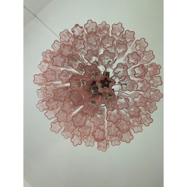 Murano Style Glass Sputnik Chandelier Pink and Brunette Metal Frame For Sale - Image 6 of 8