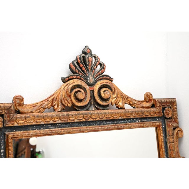 Baroque Antique Italian Gilt Wood Mirror, 1900 For Sale - Image 3 of 11