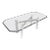 Chrome Brass & Lucite X Shape Base Beveled Glass Top Rectangle Dining Table For Sale