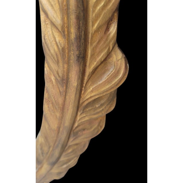 Gold Vintage John Richard Limited Edition Gold Gilt Plume Oval Wall Mirror For Sale - Image 8 of 10