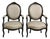 Napoleon III Armchairs in Blackened Wood, 1850, Set of 2 For Sale