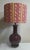 Vintage Table Lamp with Wine-Red Ceramic Base and Handmade Fabric Shade by Lamplove, 1970s For Sale - Image 9 of 9
