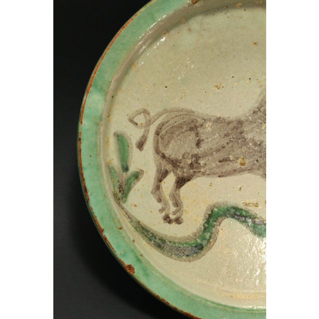 Ceramic 19th / 20th C Glazed Earthenware Bowl With Bull, Cuzco Pottery School 1 For Sale - Image 7 of 15