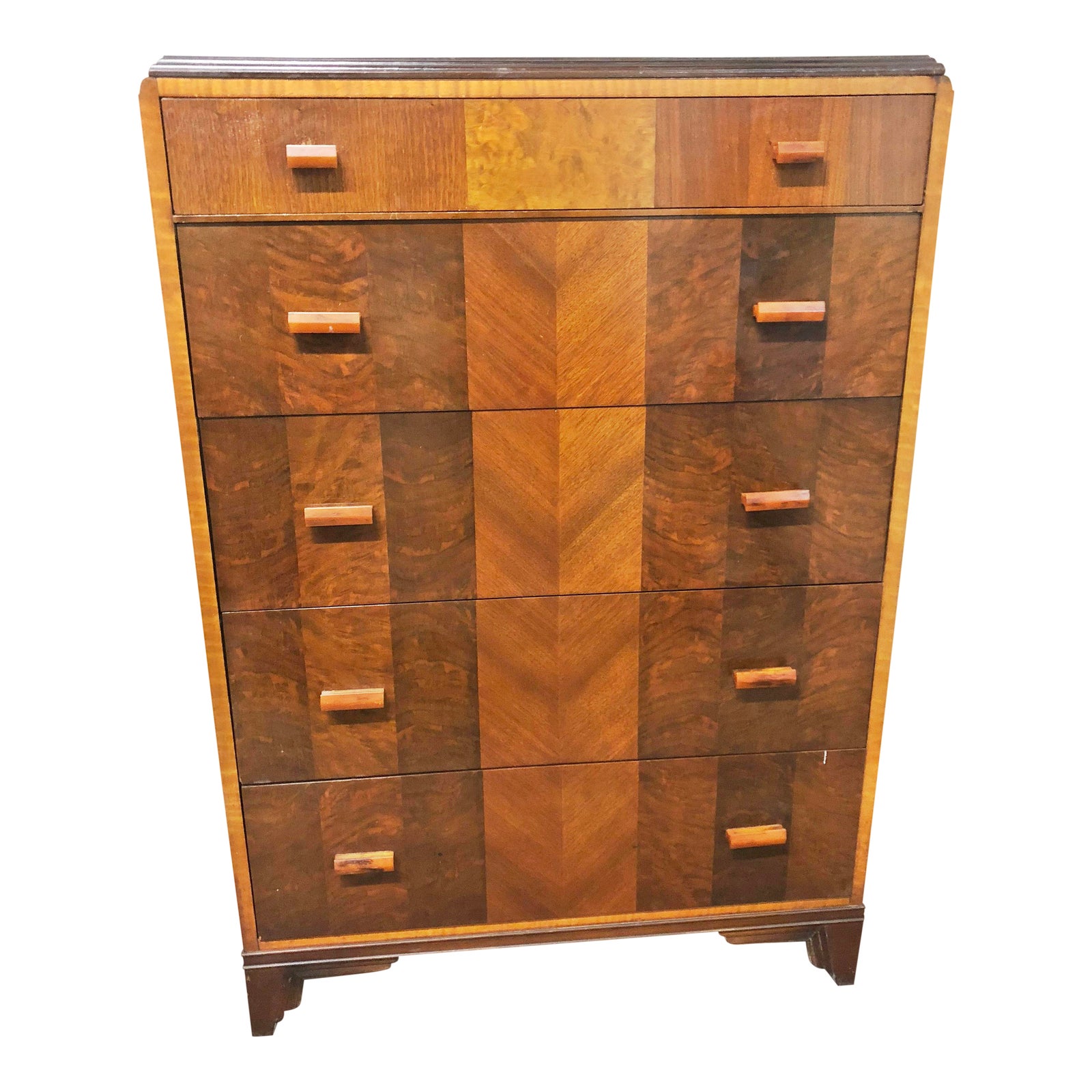 40s Art Deco 5 Drawer Dresser with Butterscotch Bakelite Handles Chairish