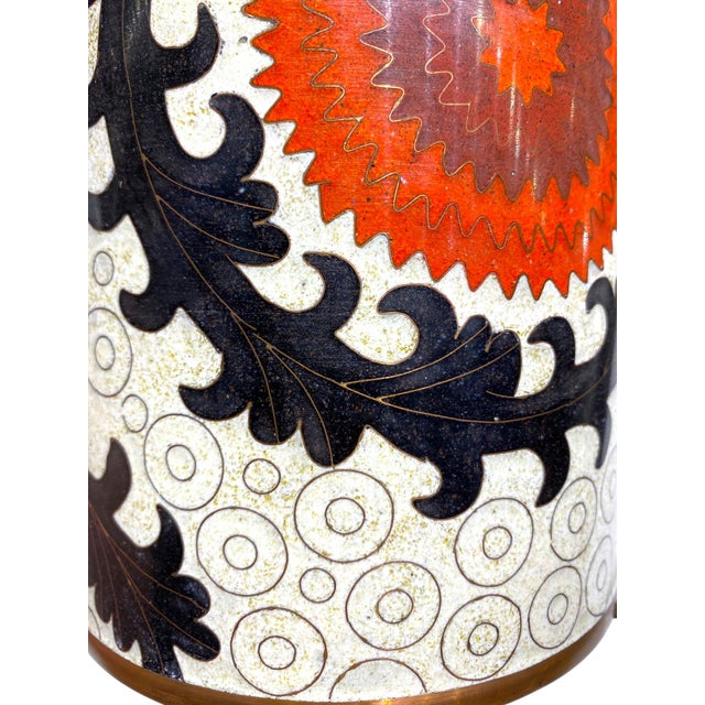 Fabienne Jouvin Paris Cloisonne Jar French Chinoiserie Large Canister Decor For Sale - Image 12 of 13